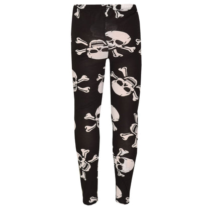 Kids Girls Boys Skull Print Crop Top Legging Skater Dress Halloween Costume 5-13