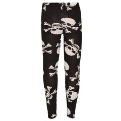 Kids Girls Boys Skull Print Crop Top Legging Skater Dress Halloween Costume 5-13
