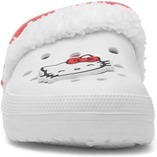 Kids Hello Kitty Girls Fur Lined Clogs Back Strap Officially Licensed Slippers