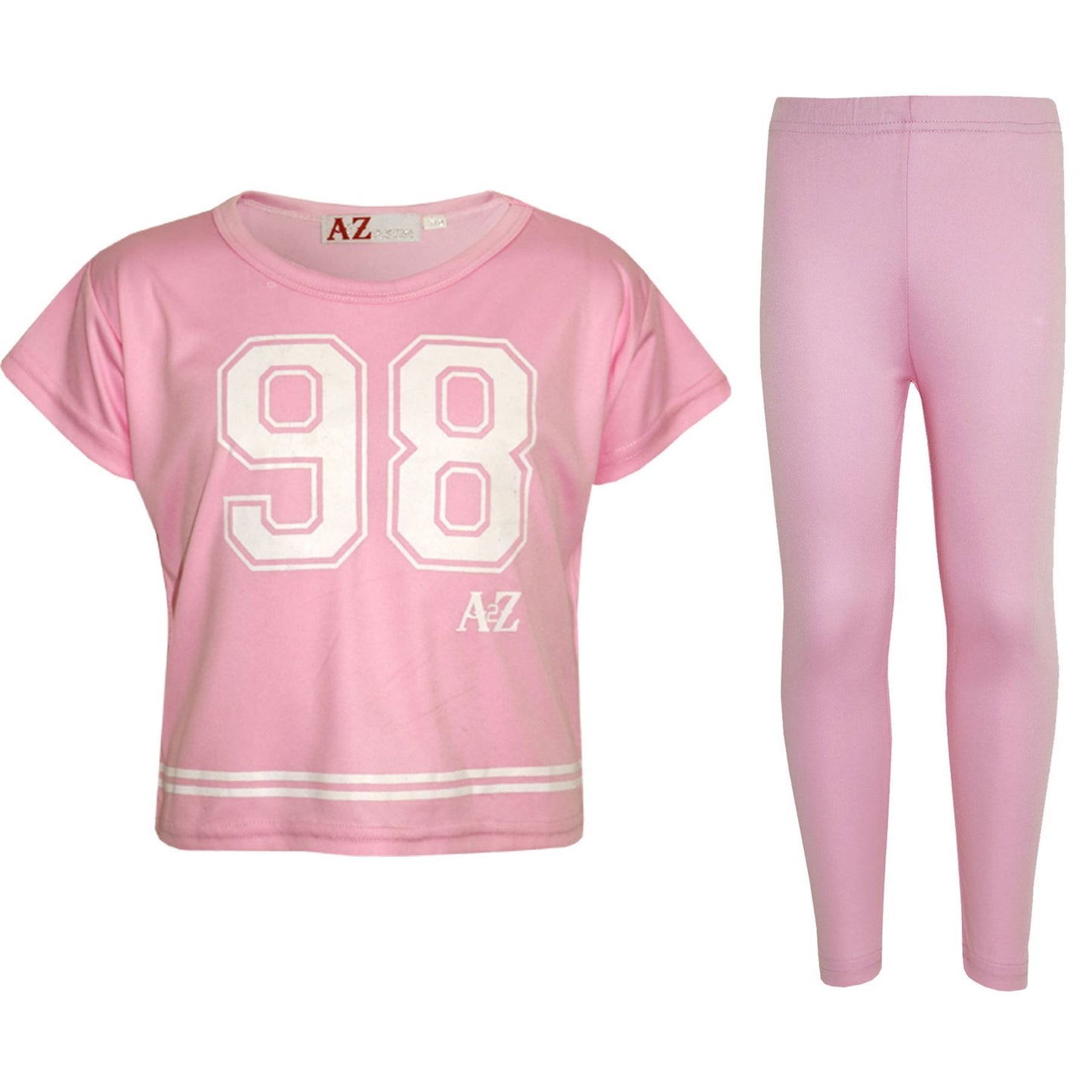 A2Z4Kids Girls Top Kids 98 Print Stylish Crop Top & Fashion Legging Set Age5-13Y