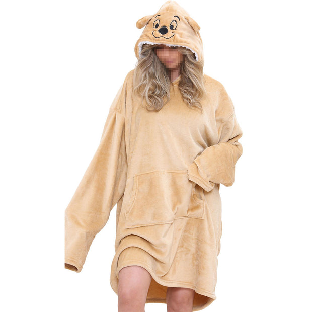 A2Z Unisex Mens Ladies Oversized Kangaroo Pocket Hooded Animal Wearable Blanket