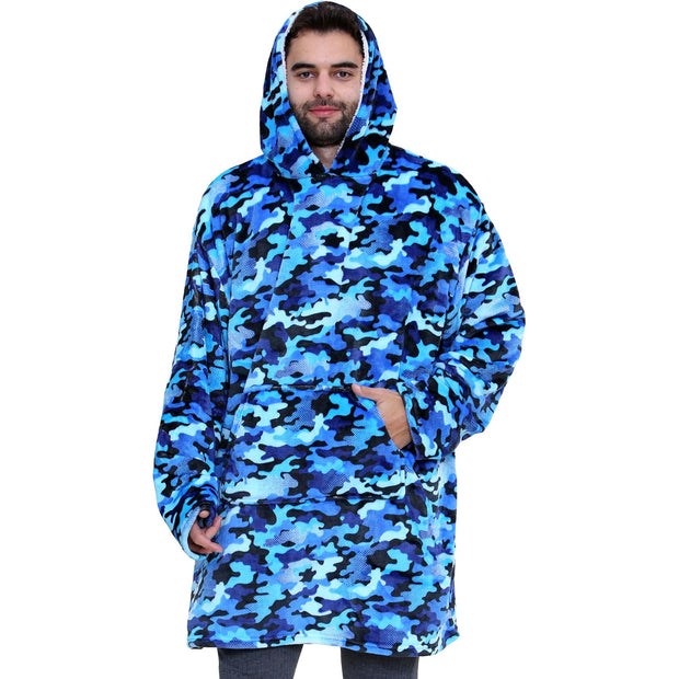 A2Z Unisex Mens Ladies Oversized Kangaroo Pocket Hooded Animal Wearable Blanket