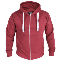 Mens Fleece Plain Zipper Hooded Long Sleeve Sweatshirt For Adults S-4XL