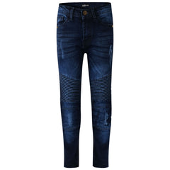 Kids Boys Stretchy Jeans Ripped Drape Panel Denim Pants Trousers New Age 5-13 Yr