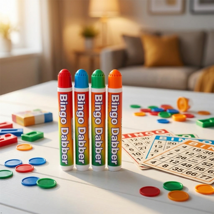 A2Z Bingo Dabbers Marker Pens 4 Pack Assorted Colours Game Daubers