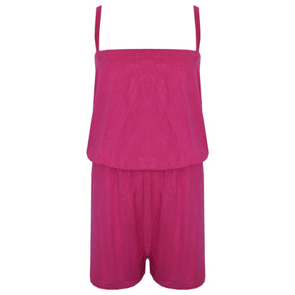 Kids Girls Plain Color Playsuit Trendy Summer All In One Jumpsuit New Age 5-13 Y