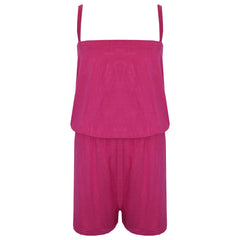Kids Girls Plain Color Playsuit Trendy Summer All In One Jumpsuit New Age 5-13 Y