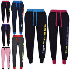 Kids Girls Boys #Selfie Tracksuit Hooded Hoodie Bottom Jog Suit Joggers 7-13 Yrs
