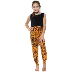 Kids Girls Ali Baba Style Leopard Harem Trouser Leggings Pants Age 5-13 Years