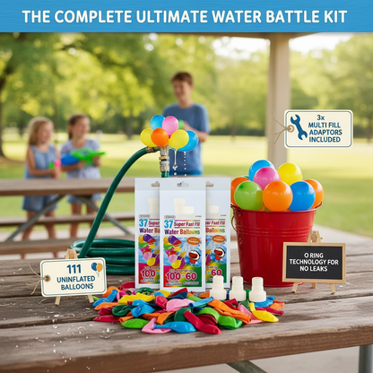 A2Z Super Fast Fill Water Balloons with Tap Adaptor 37, 111 and 555 PCS
