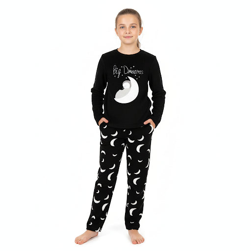Kids Girls Boys Pyjamas 2 Piece Soft Fluffy Loungewear Big Dream Cosy Pyjama Set