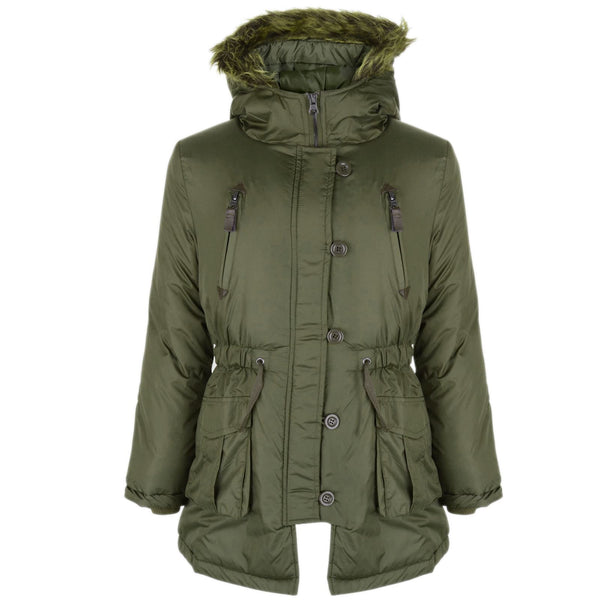 Kids Girls Padded Parka Jacket Kids Faux Fur Coat Wendy 1 New Age 7-13 Years