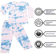 A2Z 4 Kids Girls Colour Tie Dye Pyjamas Cosplay Loungewear PJs Childrens Gifts 2 Piece Set Lounge Suit for Children Unisex Top Bottom Pyjamas Loungewear Dress Up Attire Gifts for Girls Age 5-13 years