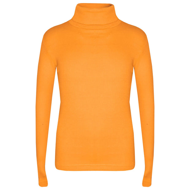 Kids Girls Polo Neck T Shirt Thick Cotton Turtleneck Jumper Long Sleeve Top 2-13