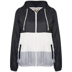 Kids Girls Boys Windbreaker Contrast Panel Jackets Hooded Raincoat Rain Mac 5-13