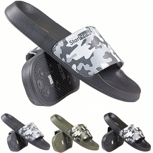 Mens Open Toe Sliders Slip On Beach Sandals Anti-Slip Pool Slides House Slippers