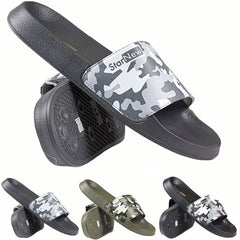 Mens Open Toe Sliders Slip On Beach Sandals Anti-Slip Pool Slides House Slippers