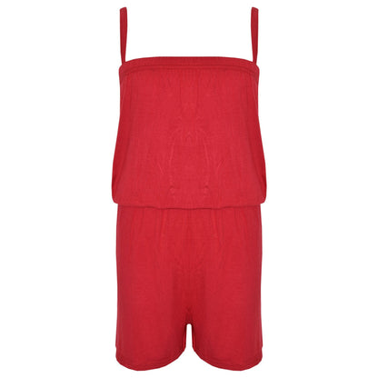 Kids Girls Plain Color Playsuit Trendy Summer All In One Jumpsuit New Age 5-13 Y