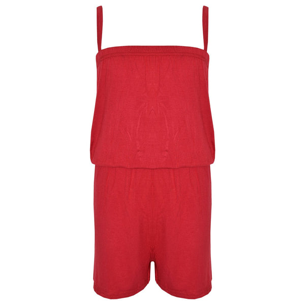 Kids Girls Plain Color Playsuit Trendy Summer All In One Jumpsuit New Age 5-13 Y