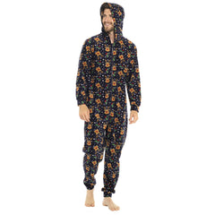 A2Z Men Womens Xmas Micro Fleece Hooded Soft Warm All in One Festive Pyjamas