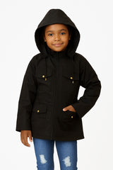 Kids Girls Raincoat Jackets Wind Resistant Lightweight Hooded Waterproof Rainmac