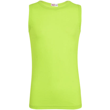 Girls Ribbed Vest  Kids Stylish Top Fashion T Shirt Age 5 6 7 8 9 10 11 12 13 Yr