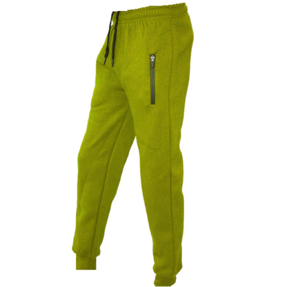 Boys Girls Fleece Trousers Bottoms With Zip Pockets Adjustable Waist Sports Wear