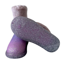 Kids Girls Warm Rain Boots Gradient Faux Fur Lined Waterproof Winter Wellies