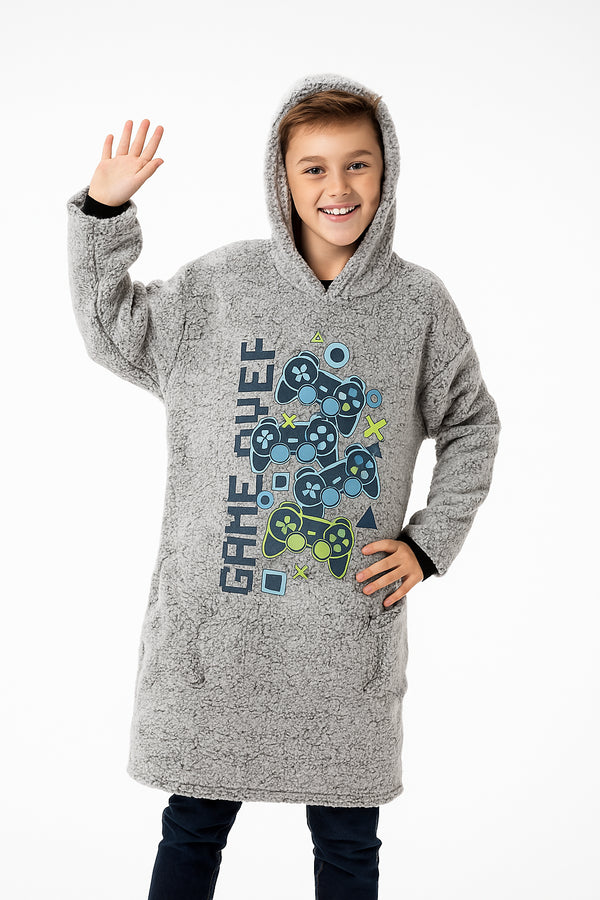 Kids Boys Oversized Snuggle Thick Pile Fleece Girls Ultra Soft Gaming Hoodie