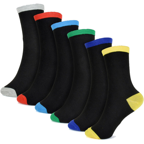 Kids Boys Stylish Comfortable Contrast Heel & Toe 3 Pack Socks Premium Quality