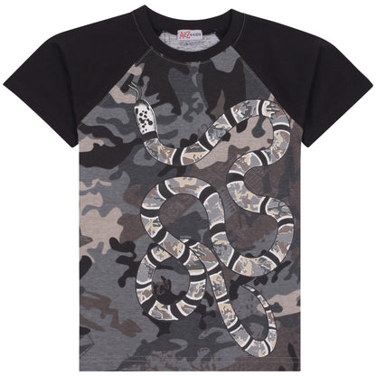 Boys T Shirts Kids Designer's 100% Cotton Snake Print T-Shirt New Age 5-13 Years