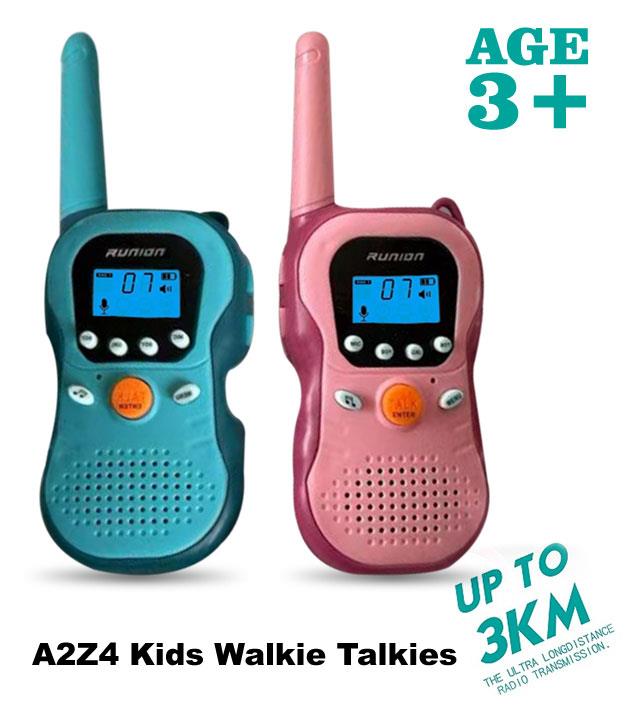 A2Z 4 Kids Walkie Talkies 3KM Range 2-Way Radio Toy Voice Changer Learning Play