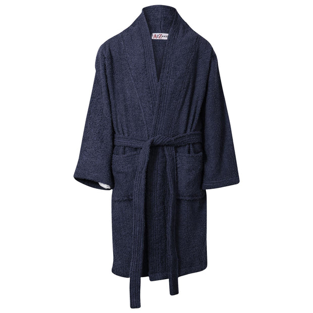 A2Z 4 Kids Unisex Terry Towelling Shawl Collar Navy Bath Robe Dressing Gown Beach Bathing Swimming Surfing Soft 100% Cotton Bathrobe For Children Girls Boys Age 5-13 Years