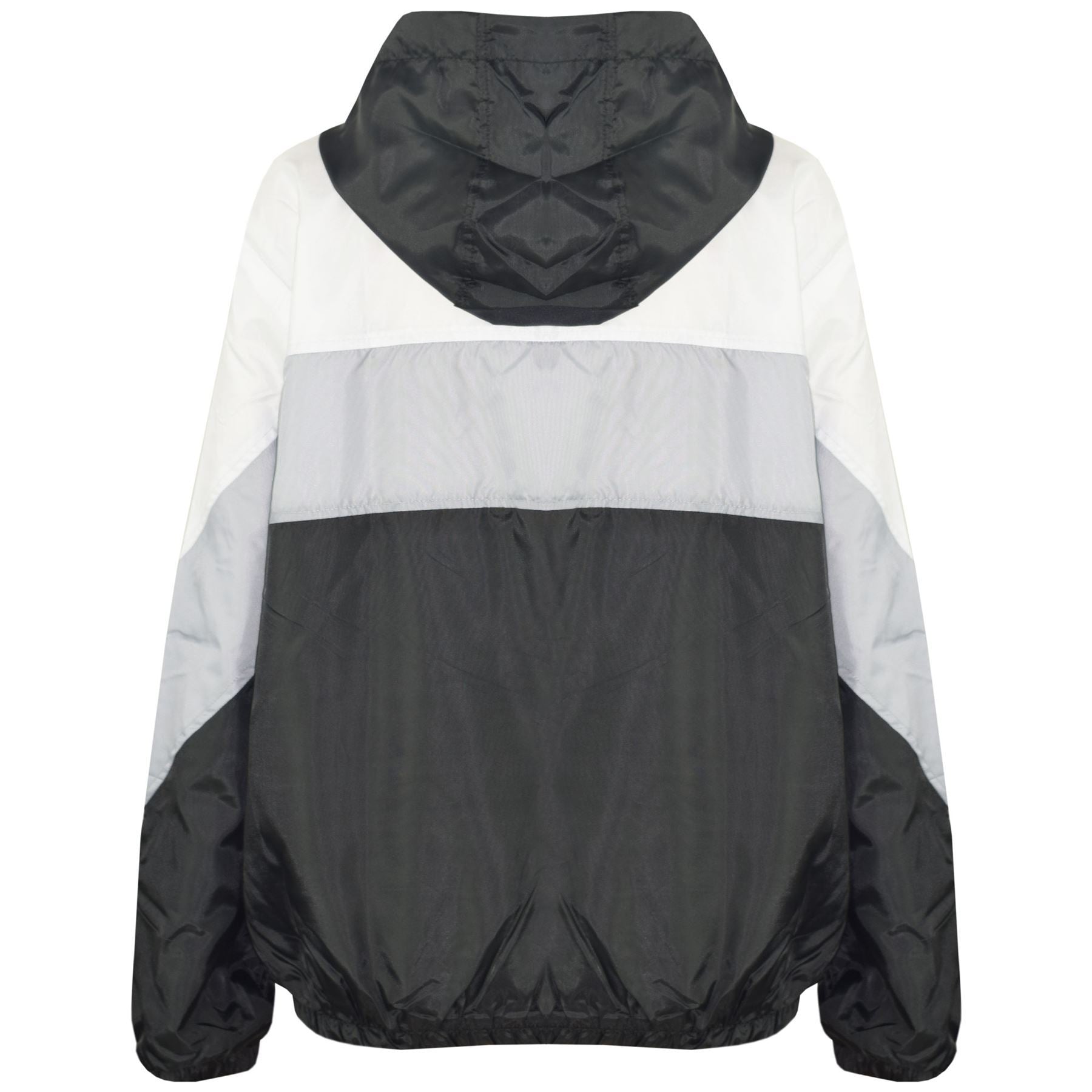 A2Z 4 Kids Windbreaker Black Waterproof Raincoat Jackets Contrast Panels Shower Resistant Lightweight Hooded Coat Girls Boys Age 5-13 Years - A2Z 4 Kids