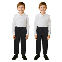 Kids Boys Teens 2 Pack School Uniform Pant Teflon Coated Reinforced Knee Pants