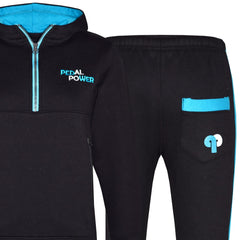 Kids Boys Girls Tracksuit Pedal Power Zipped Hooded Top Bottom Jogging Suit 5-13