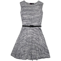Kid Girls Skater Dress Knitted Trendy Fashion Top Party Dresses New Age 7-13 Yr