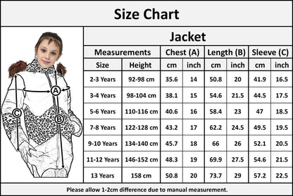 Kids Hooded Contrast Panel Puffer Coat Faux Fur Jacket For Girls 2-13yrs