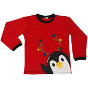 Kids Girls Boys Christmas Pyjamas Children PJs 2 Piece Penguin Set Lounge Suit - A2Z 4 Kids