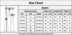 Kids Girls Denim Jeans Stretch Flare Ripped Bell Bottom Pants Jeggings Pants