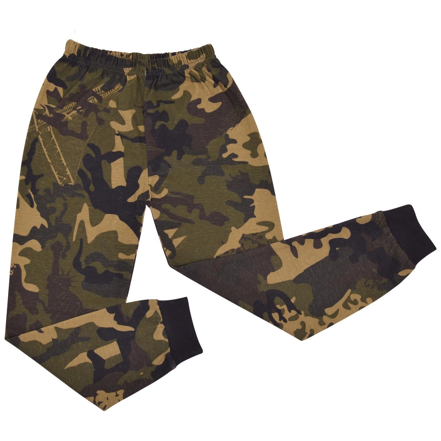 Kids Unisex Camo Green Print Pyjamas Children PJs Loungewear Age 2-13
