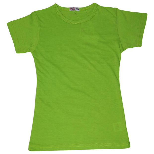 Kids Girls T Shirts Cotton Plain School T-Shirt Top New Age 2-13 Yr - A2Z 4 Kids