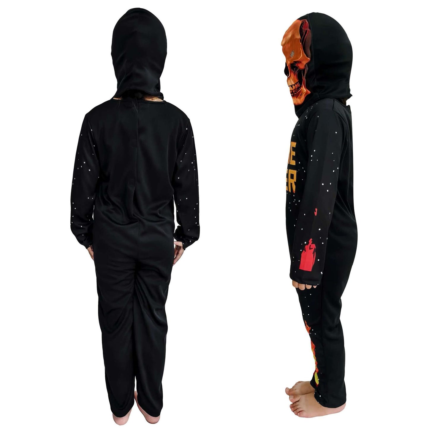A2Z 4 Kids Game Over Skeleton Costume Halloween Fancy Dress Spooky Gamer Cosplay