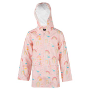 Kids Girls Rainbow Raincoat Wind Resistant Lightweight Hooded Waterproof Jackets