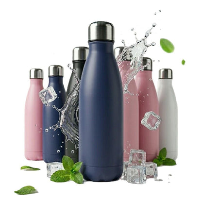 A2Z 500ml Stainless Steel Water Bottle Insulated Leakproof Flask Gym Travel