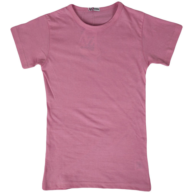 Kids Girls T Shirts Cotton Plain School T-Shirt Top New Age 2-13 Yr - A2Z 4 Kids