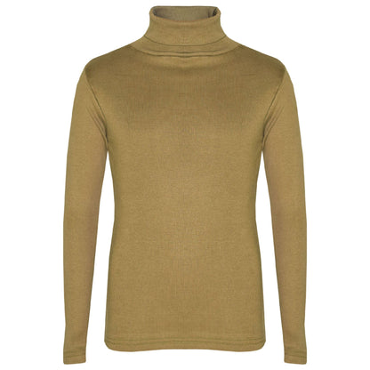 Kids Girls Polo Neck T Shirt Thick Cotton Turtleneck Jumper Long Sleeve Top 2-13