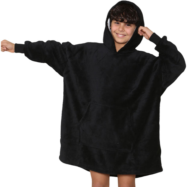 Kids Girls Boys Ultra Soft Oversized Hoodie Snuggle Plush Sherpa Fleece Lining