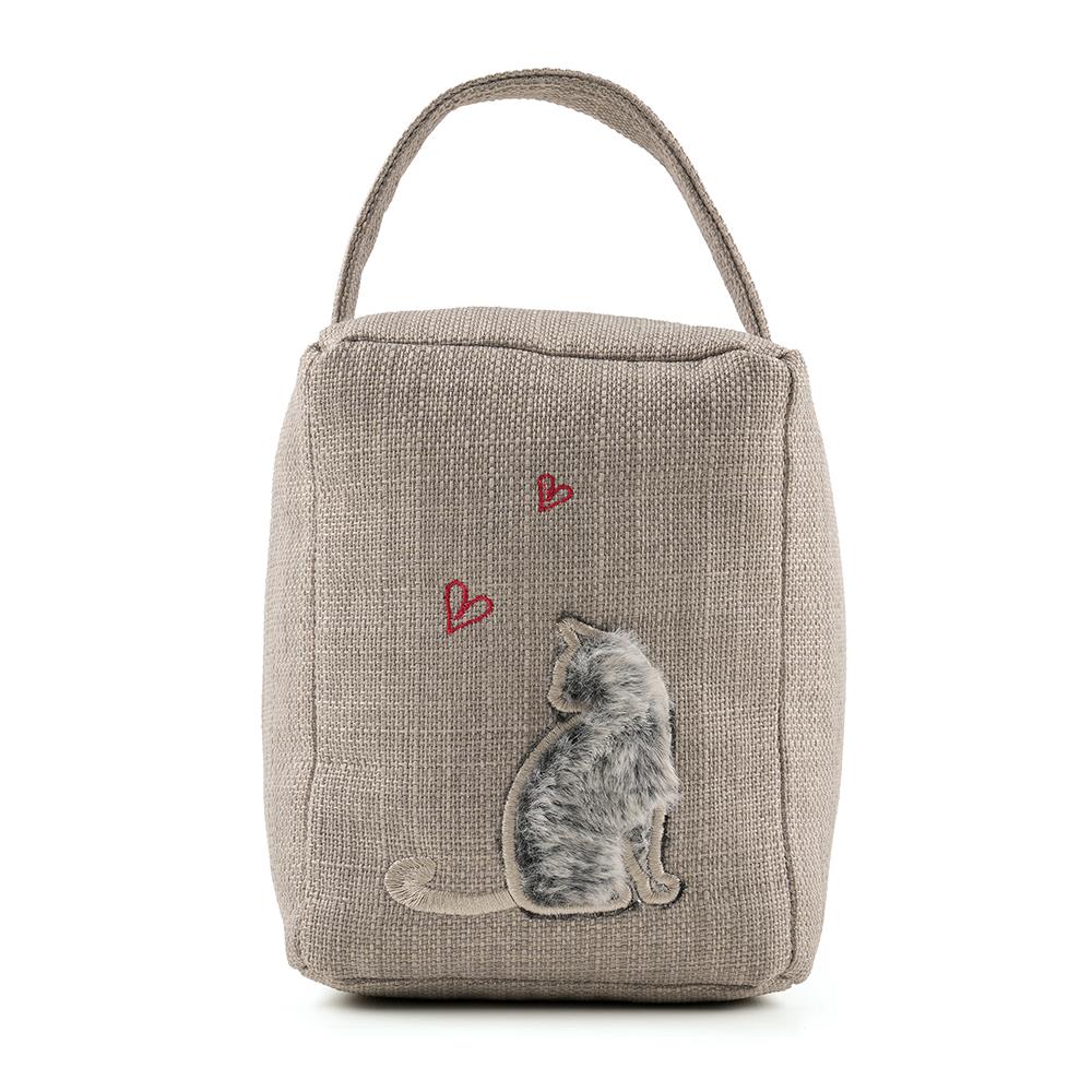 A2Z Cat Applique Square Doorstop 1kg Weight Fabric Home Decorative Ornament