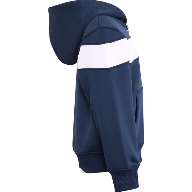 A2Z 4 Kids Girls Boys Unisex Tracksuit Designer's Contrast Panelled Fleece Navy Hooded Zip Up Hoodie & Bottom Jogging Suit Joggers Age 5 6 7 8 9 10 11 12 13 Years